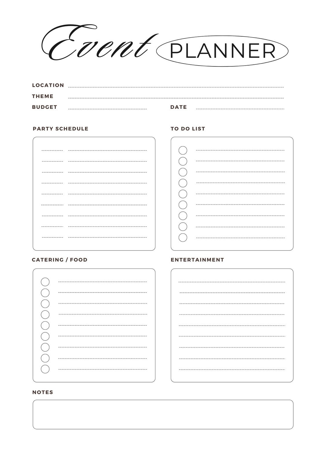 pta event planning template