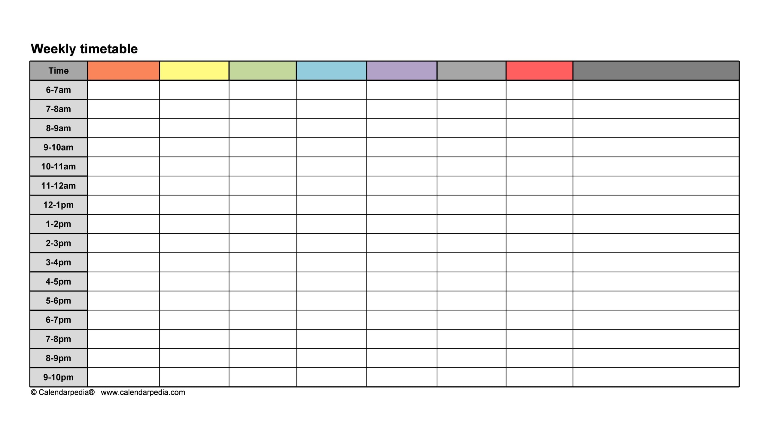 7 day schedule template word
