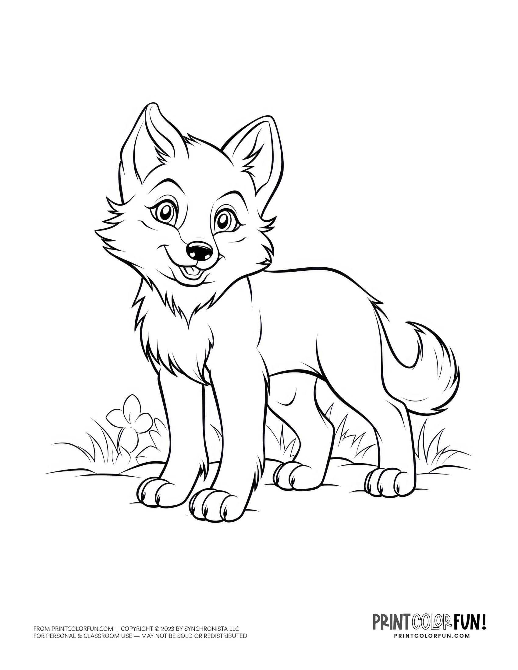 printable coloring pictures of wolves