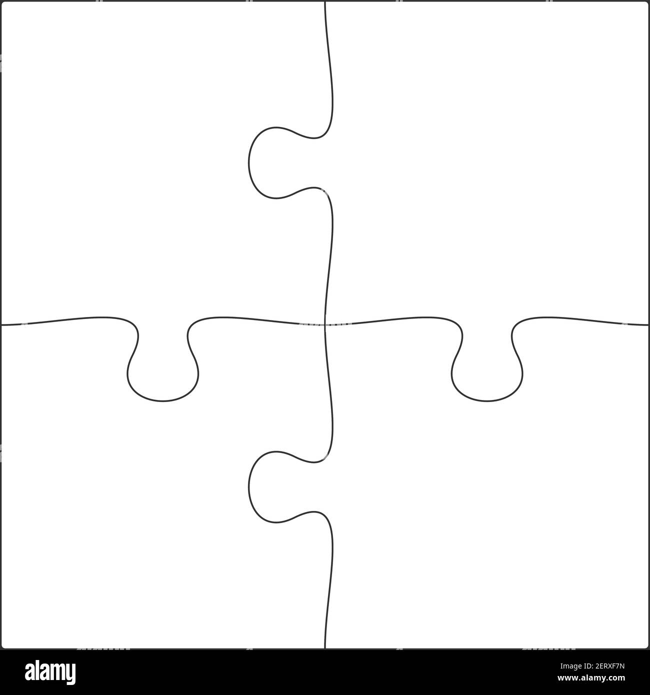 2x2 Jigsaw Puzzle Blank Template Background Light Lines Every Piece Is A Single Shape Vector Illustration Stock Vector Image U0026 Art Alamy