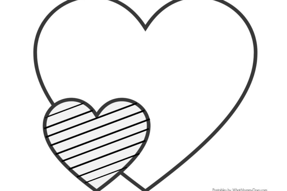 3 Easy Heart Coloring Pages For Kids Stripe Patterns What