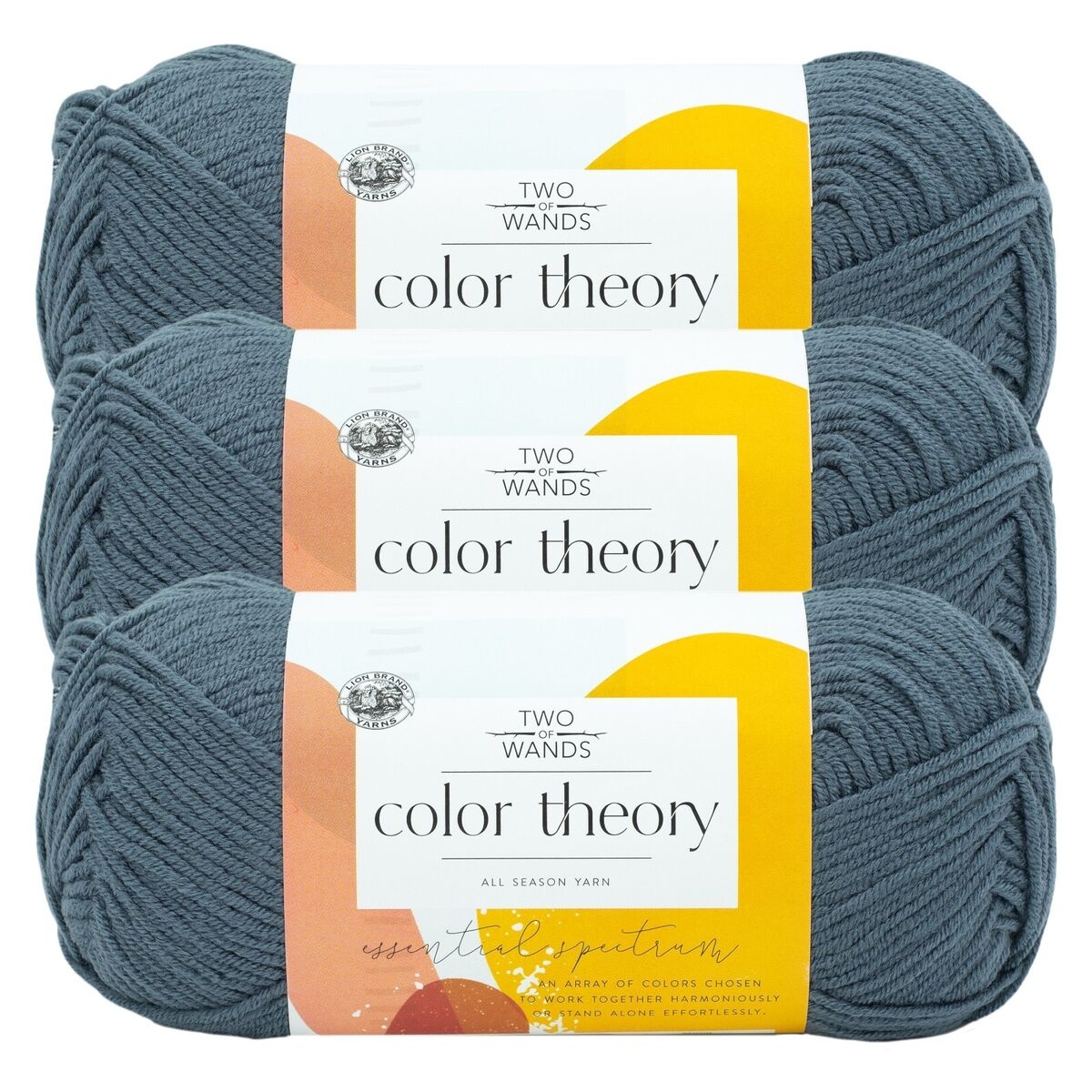  3 Pack Lion Brand Yarn 619 109W Two Of Wands Color Theory Yarn Stonewash