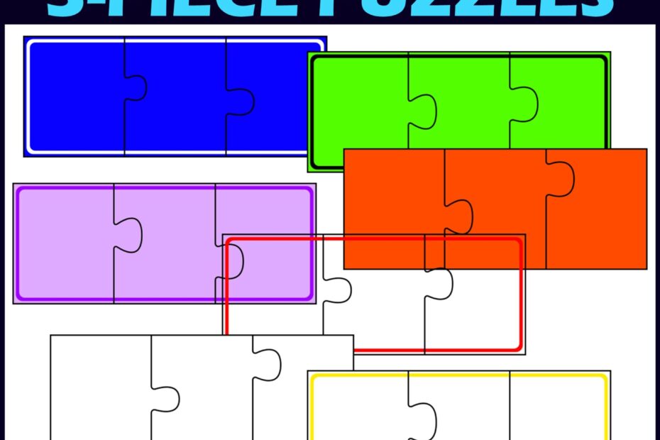 3 Piece Self Correcting Puzzle Templates Clipart Made By Teachers