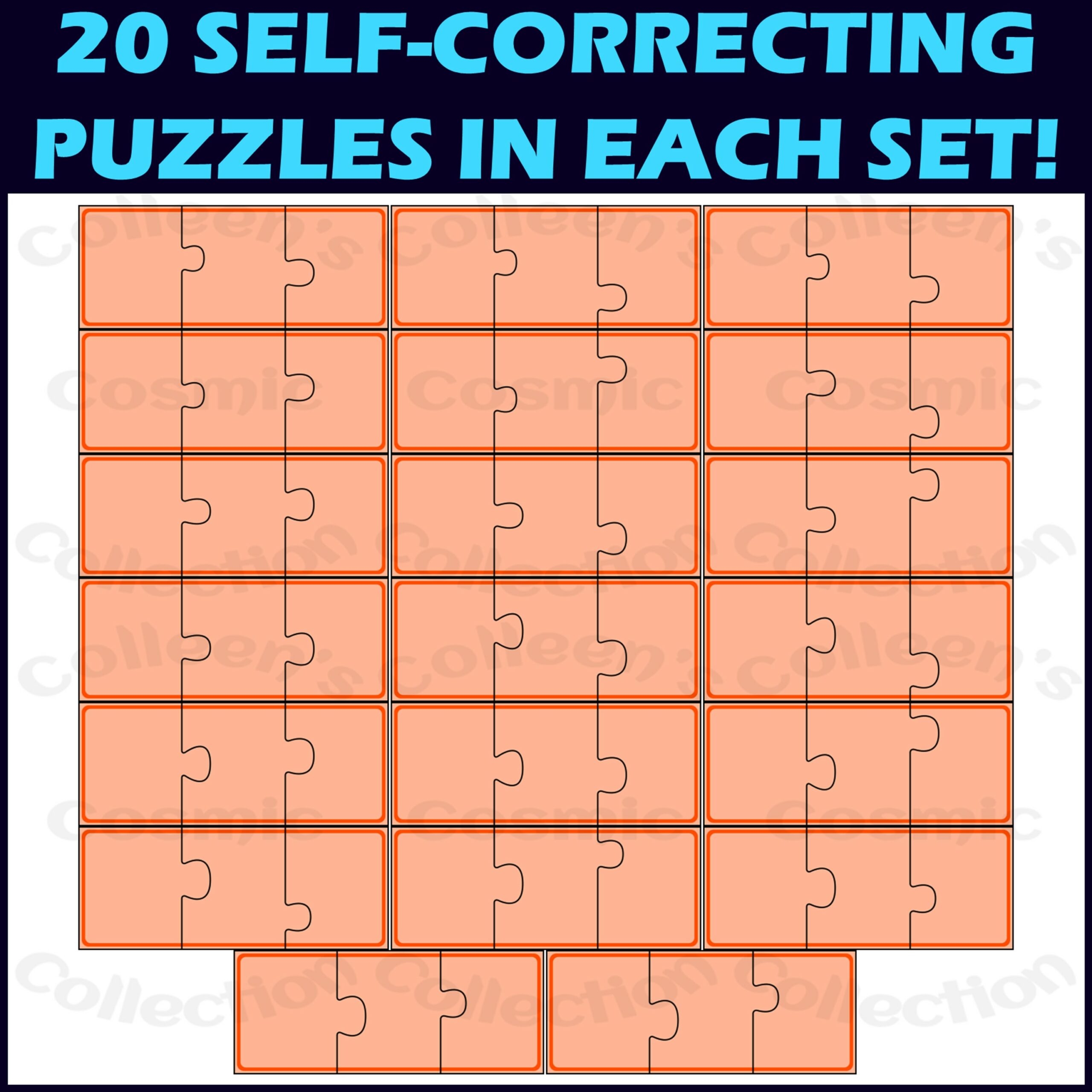 3 Piece Self Correcting Puzzle Templates Clipart Made By Teachers