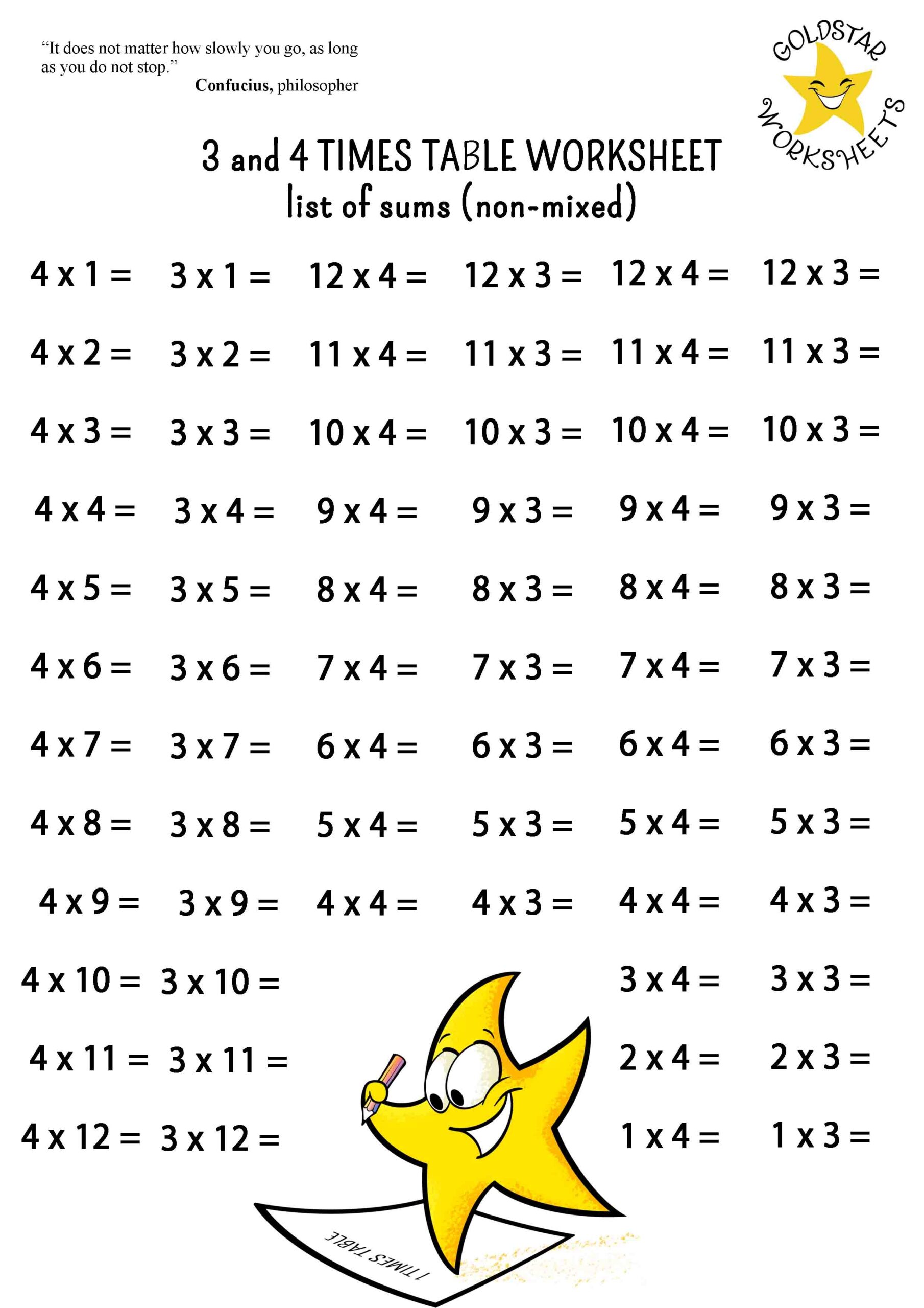 multiplication worksheets 4 times tables