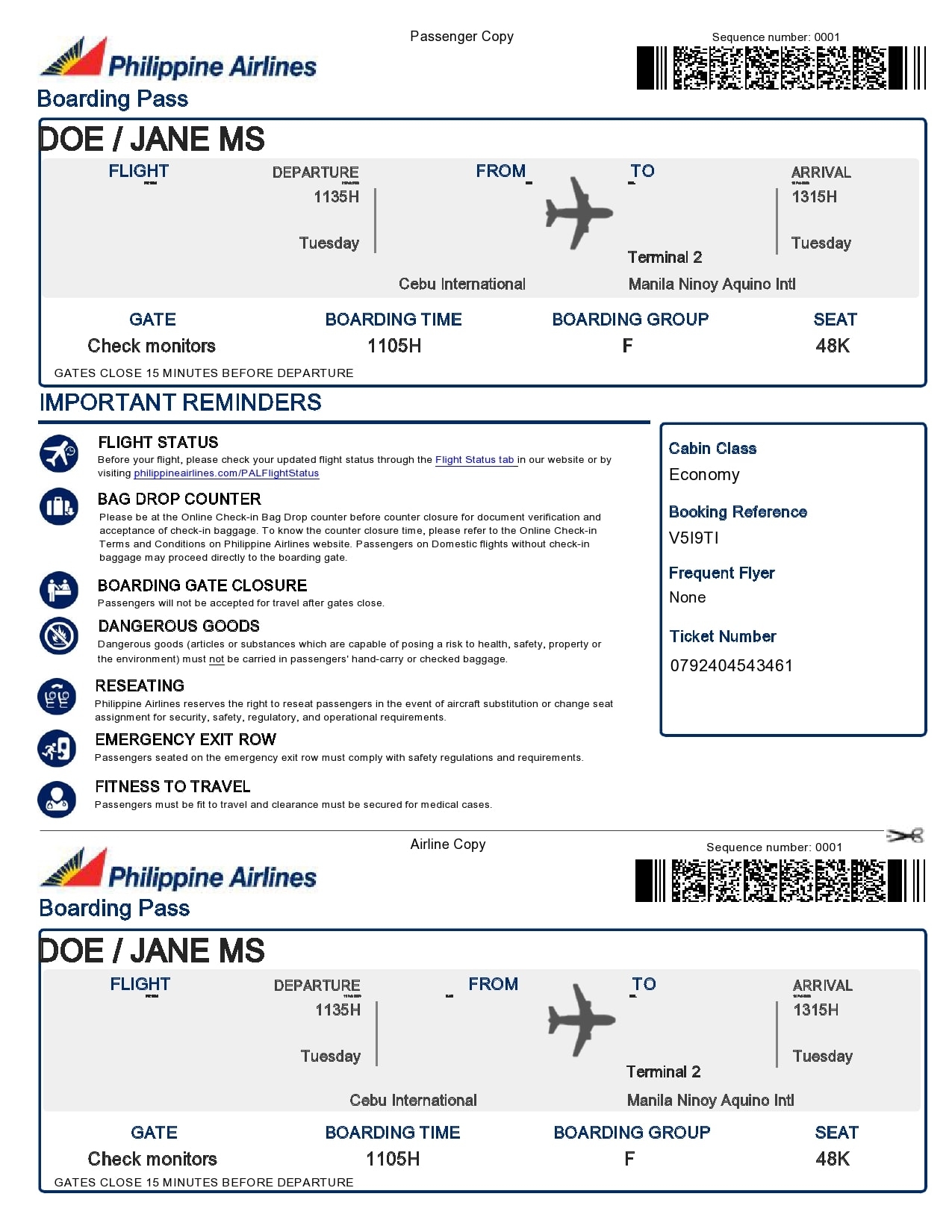 plane ticket template free download