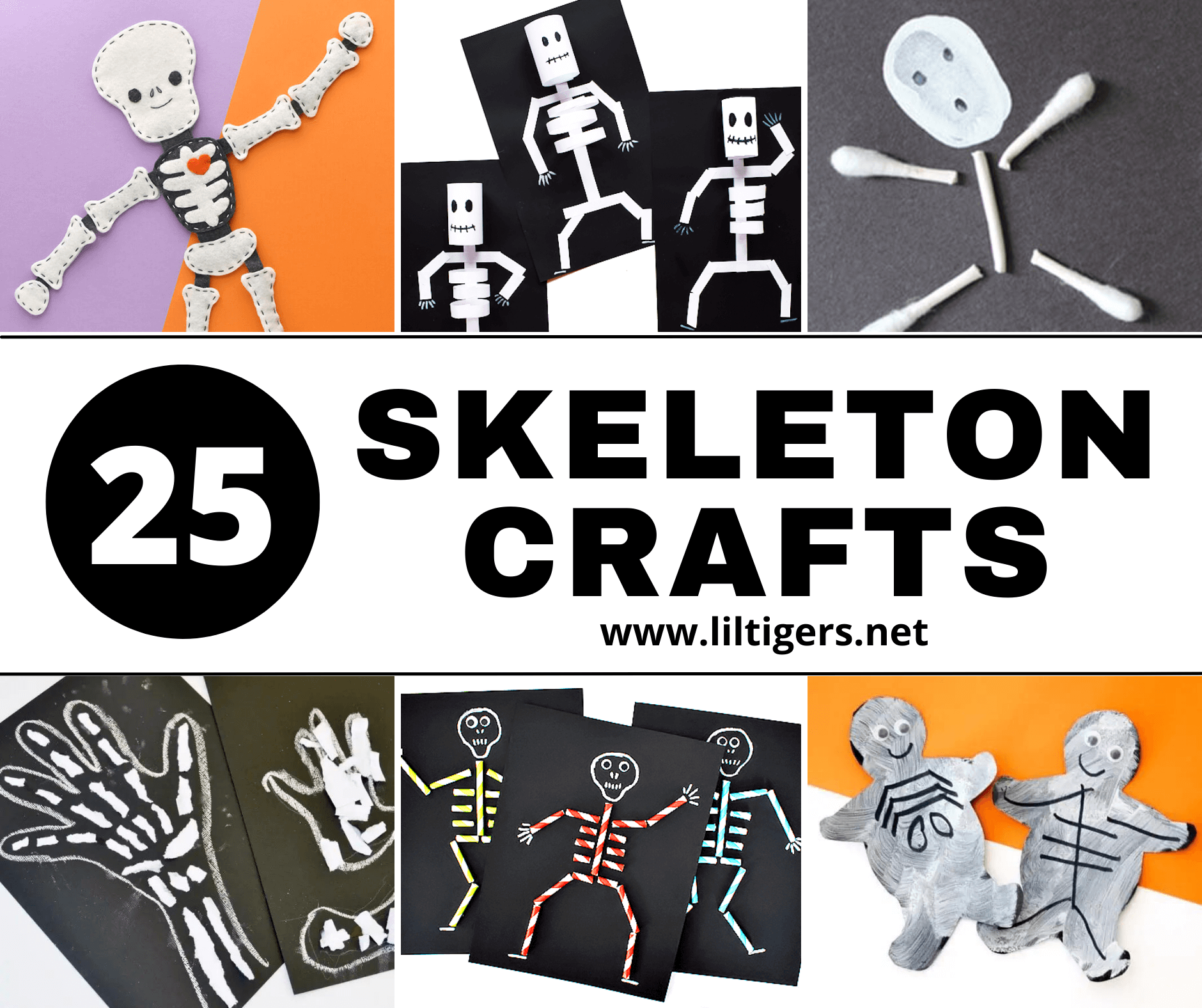 30 Fun Skeleton Crafts For Halloween Lil Tigers Lil Tigers