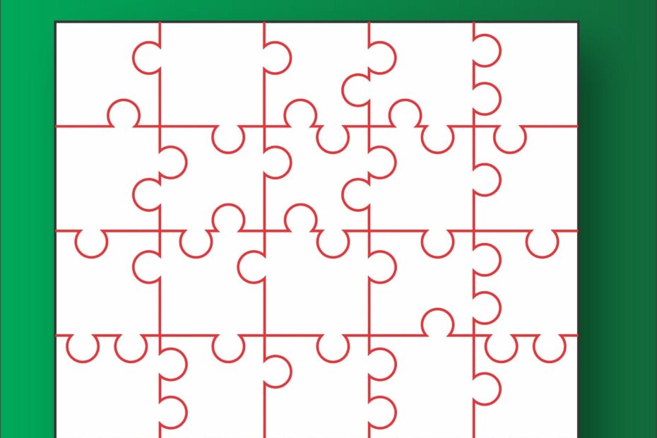 30 Piece Puzzle Template Instant Download DIY Puzzle SVG File For Cricut And Laser Cutting