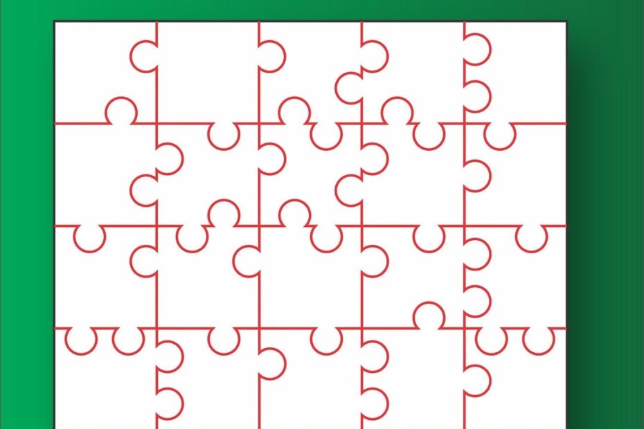 30 piece Puzzle Template Instant Download DIY Puzzle SVG File For Cricut And Laser Cutting Etsy
