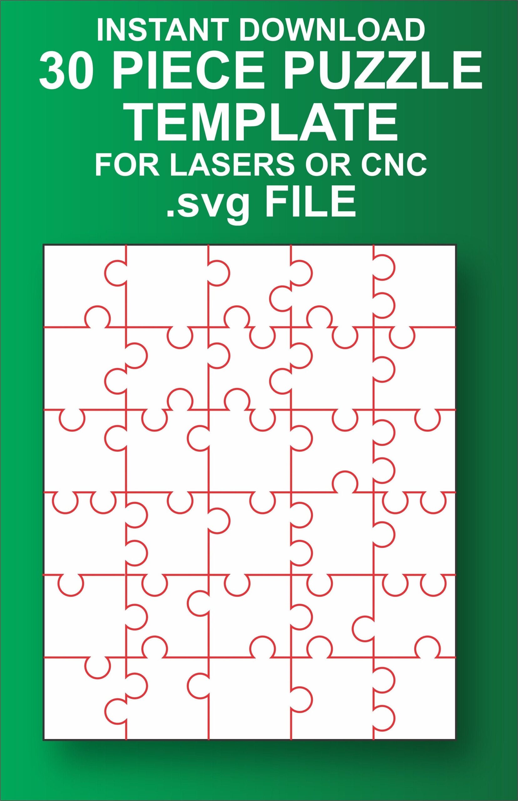 30 piece Puzzle Template Instant Download DIY Puzzle SVG File For Cricut And Laser Cutting Etsy