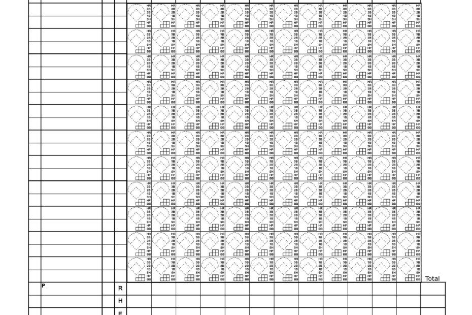 30 Printable Baseball Scoresheet Scorecard Templates TemplateLab