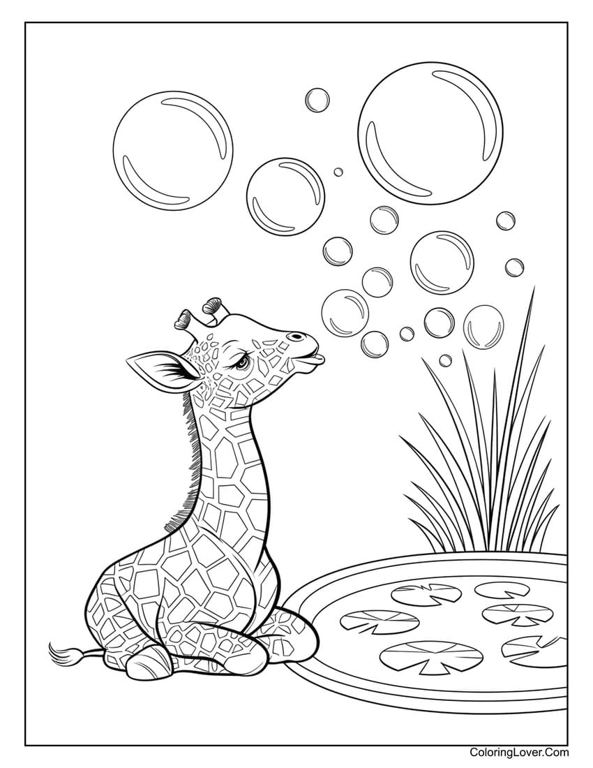 printable coloring pictures of giraffes