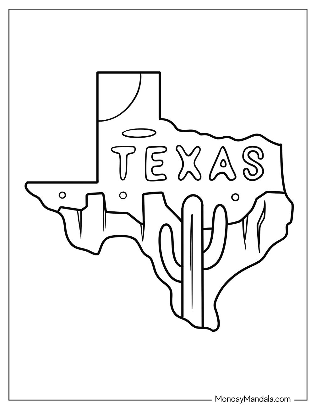 texas pictures to color