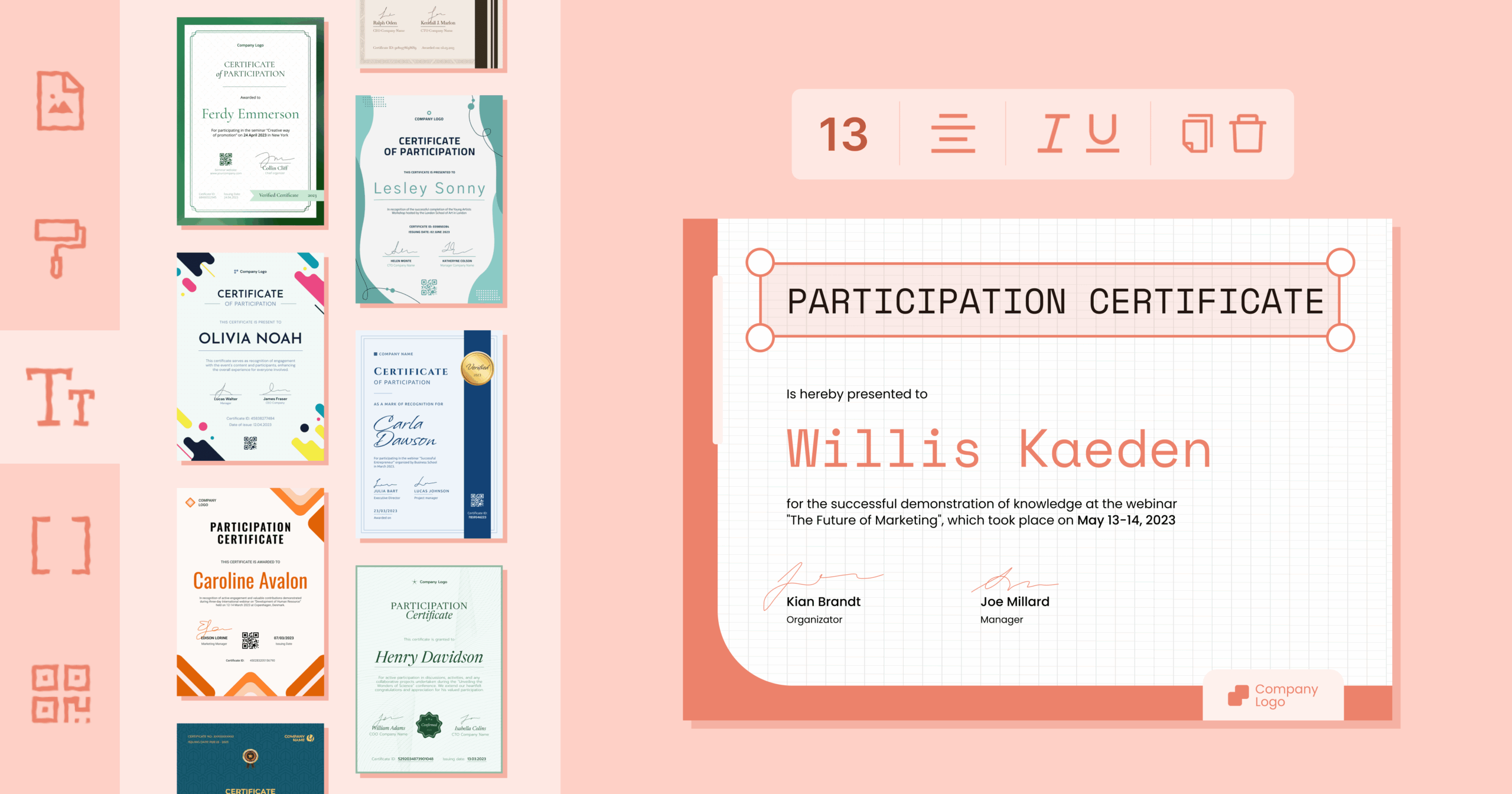 printable certificate templates
