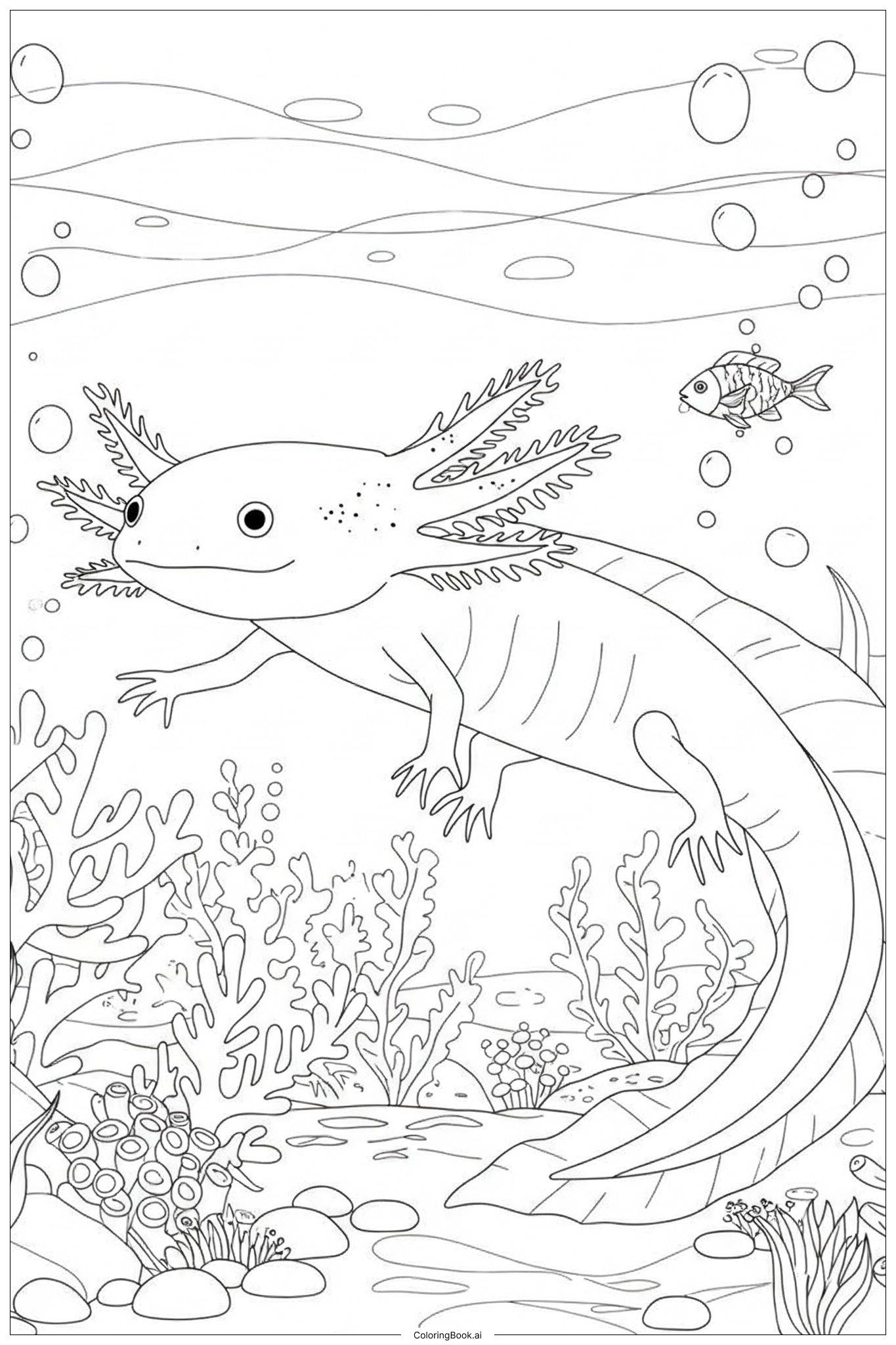 37 Axolotl Coloring Pages Free PDF U0026 PNG Printables 