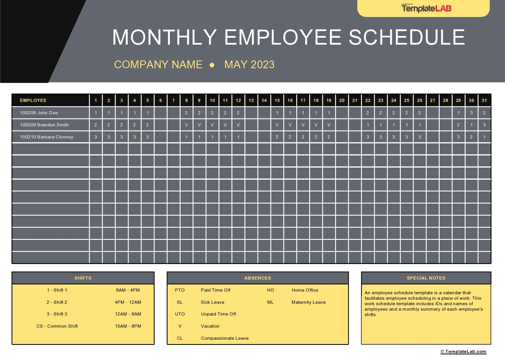 excel shift schedule template