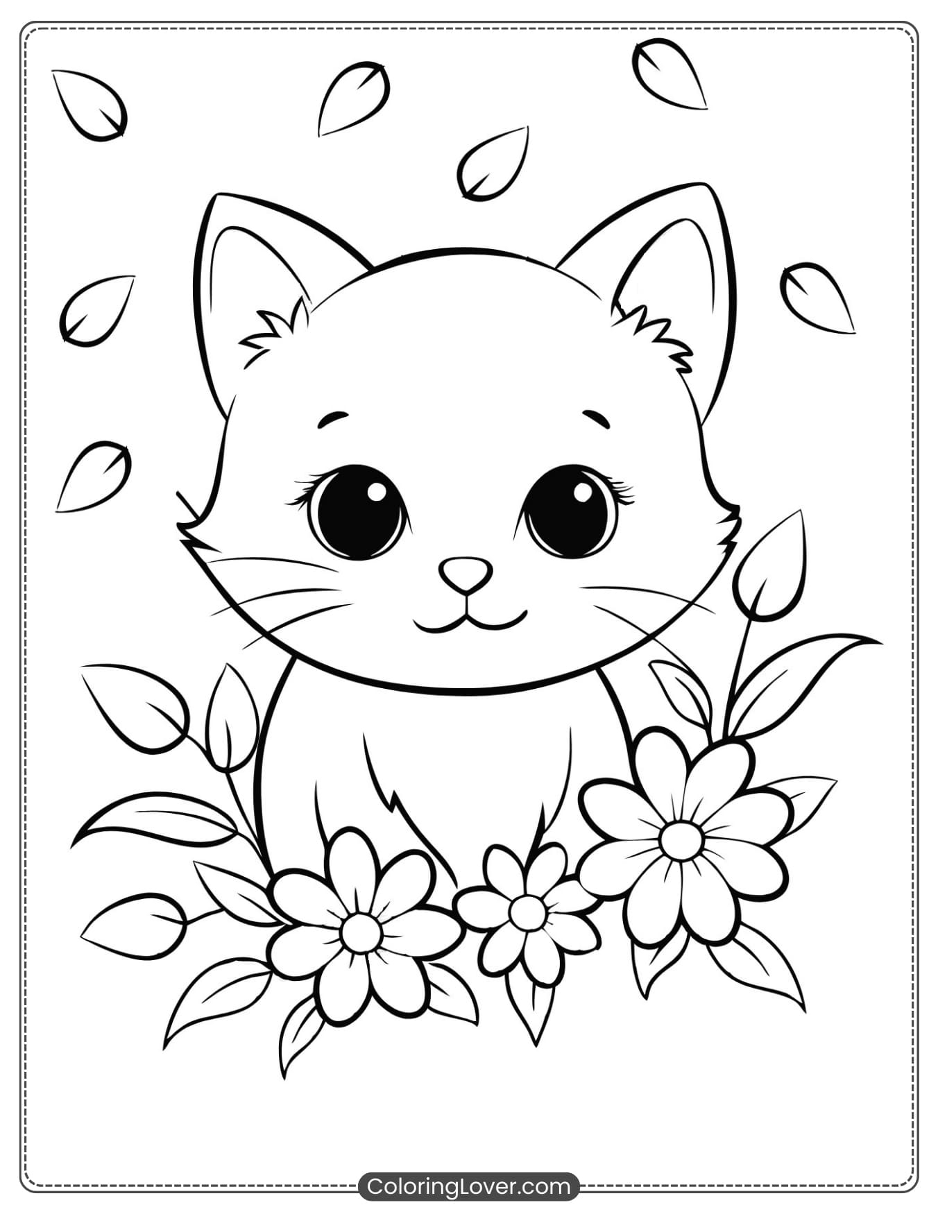 kitten coloring pages free printable