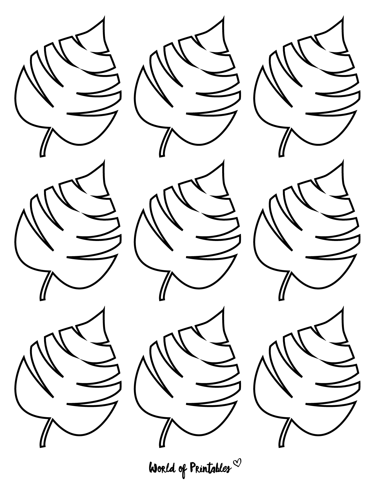 37 Printable Leaf Templates Outlines U0026 Shapes Free World Of 