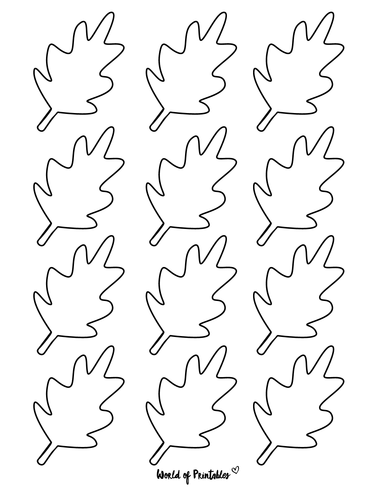 37 Printable Leaf Templates Outlines U0026 Shapes Free World Of 
