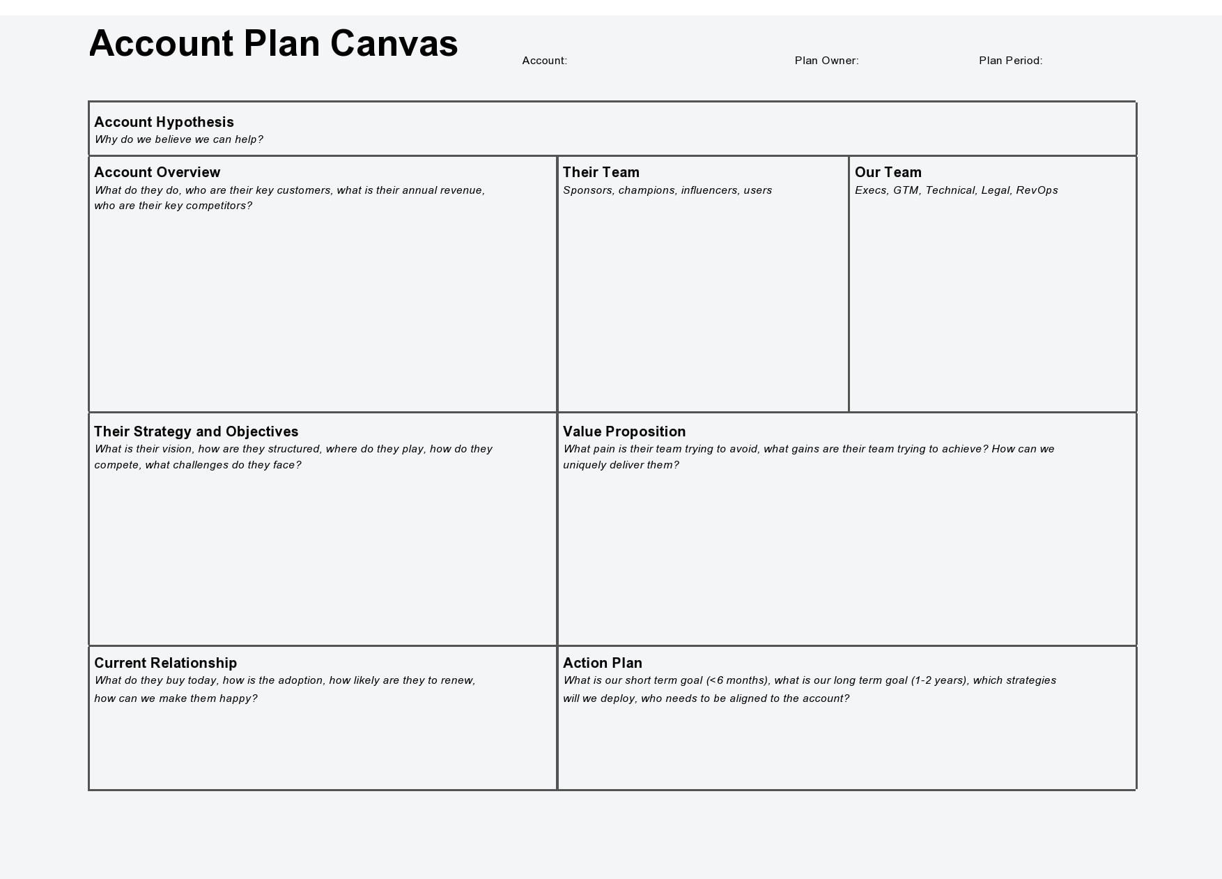 account planning template excel