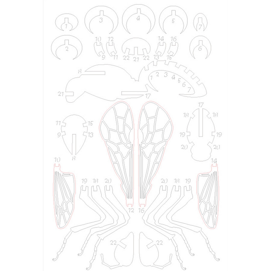  3D Printed Bee Puzzle Free STL File For Cults