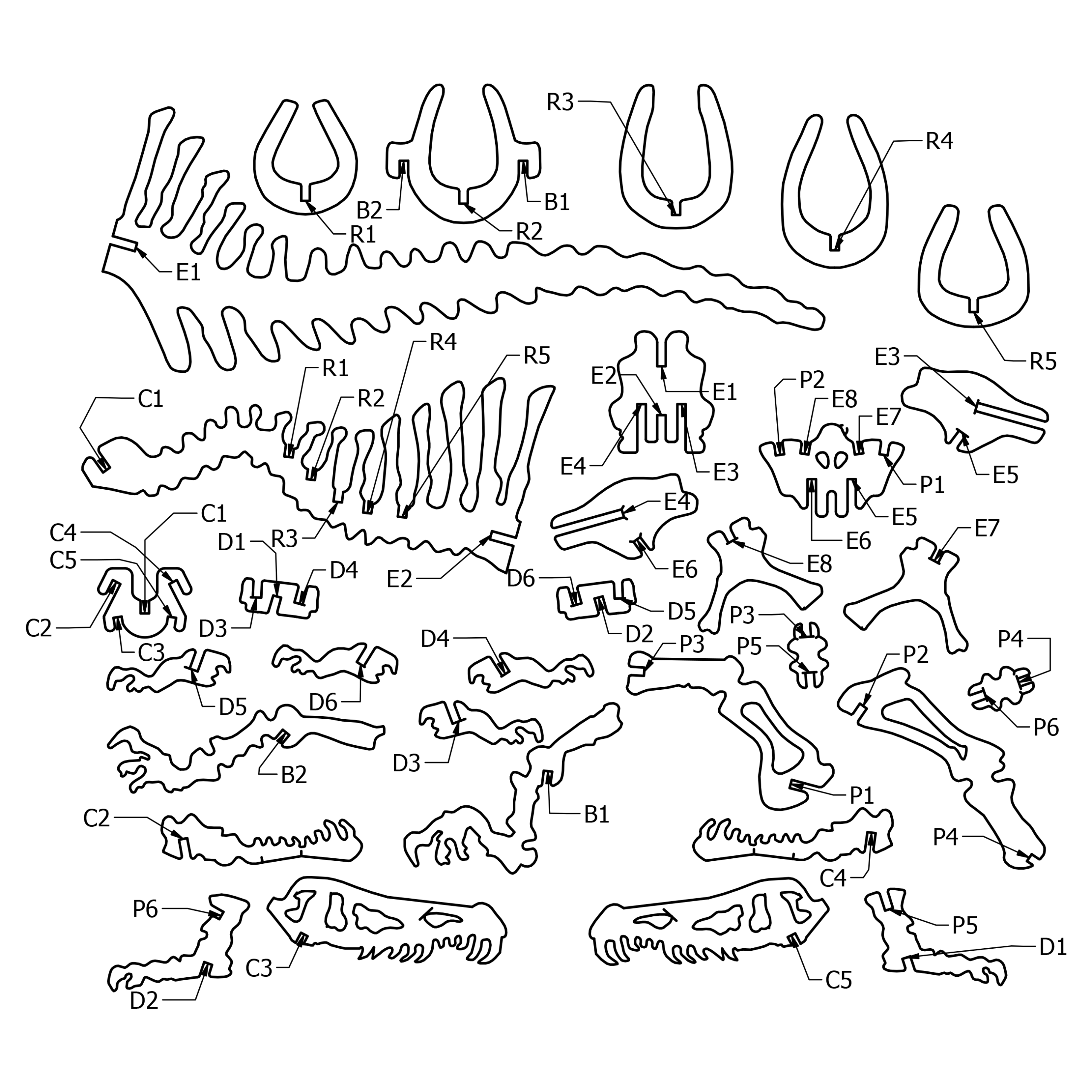  3D PUZZLE SPINOSAURUS DINOSAUR Free STL File For 3D Printing Cults
