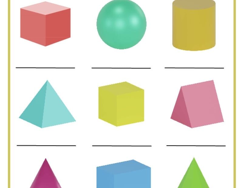 3D Shapes Worksheets K12 Math Worksheets