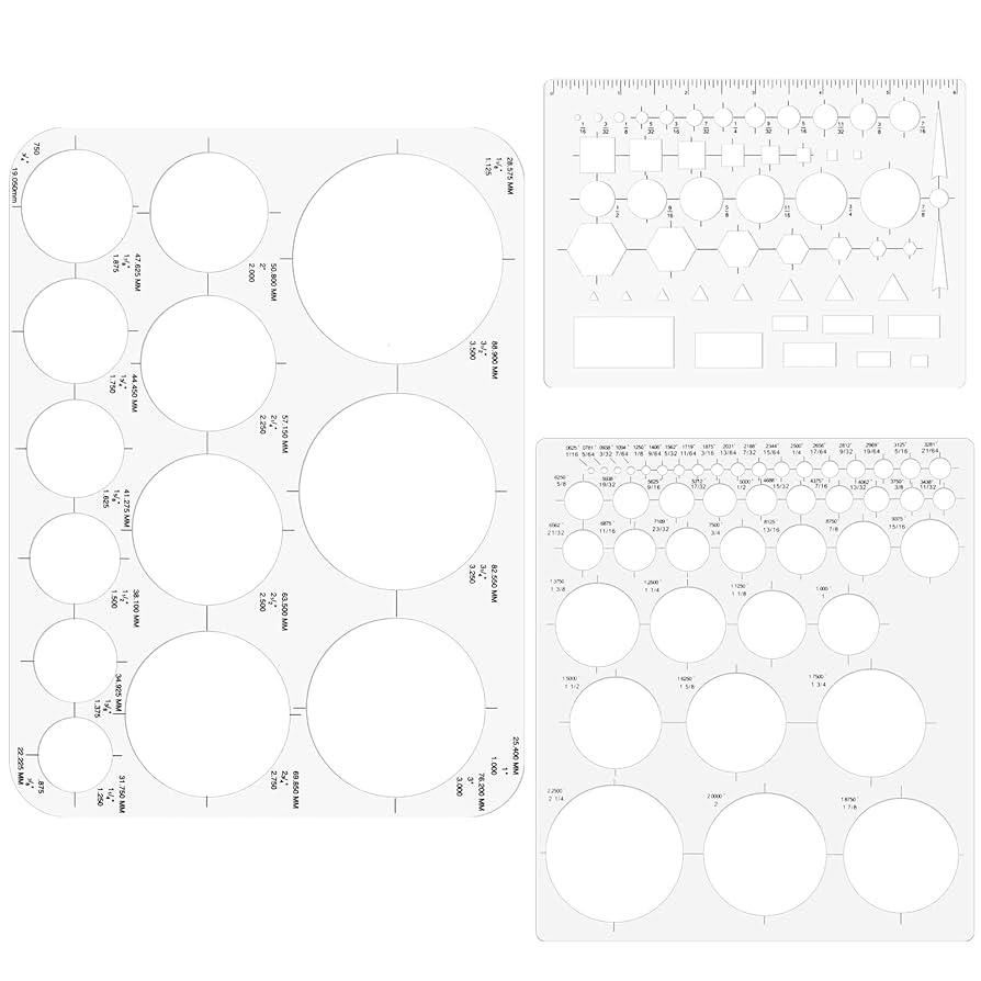3pcs White Circle Template For Drafting 3 Size Circle Stencil Flexible Multifunctional Drafting Tools For Office And School Building Formwork Drawings Templates Amazon co uk Home U0026 Kitchen