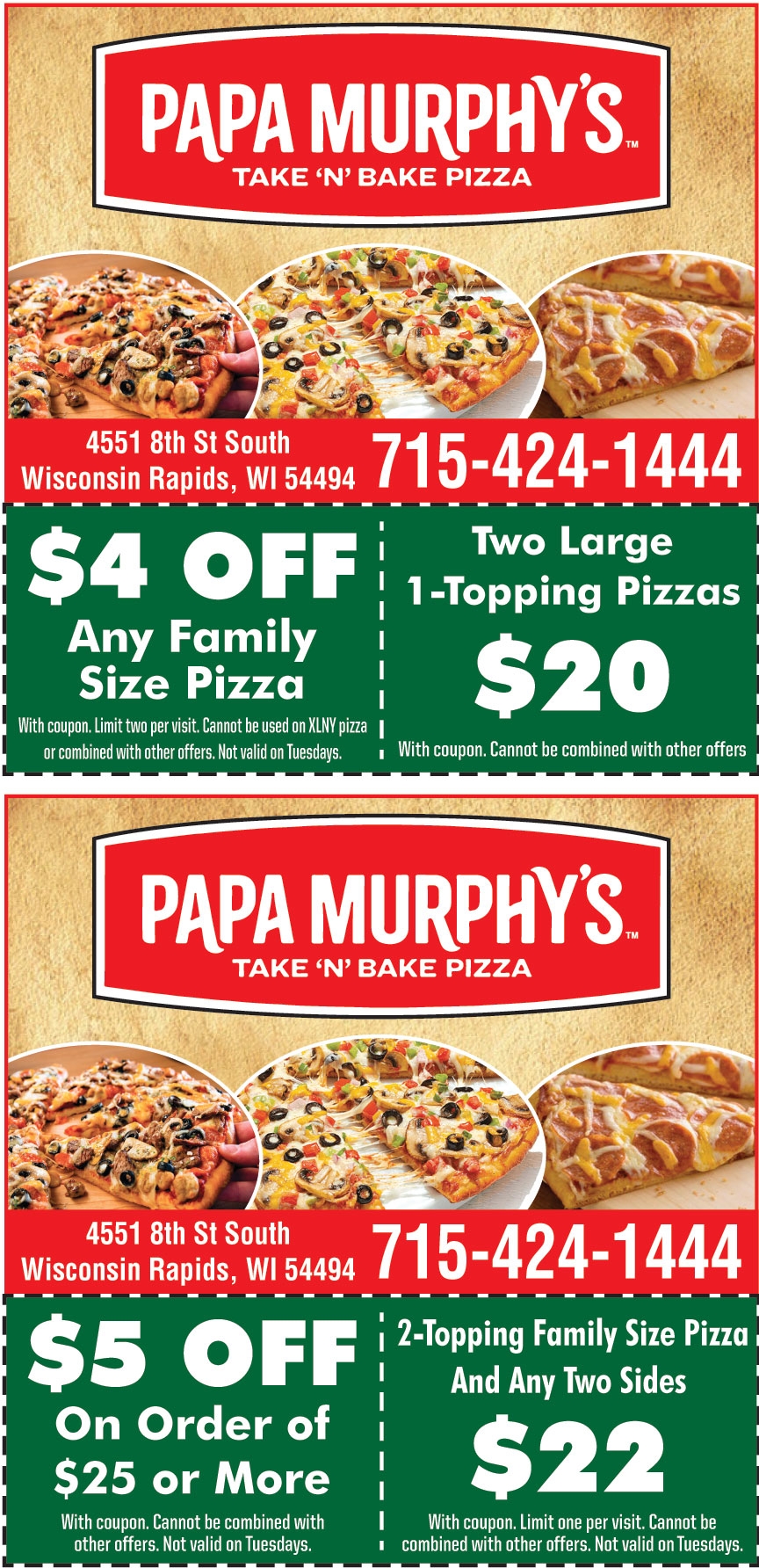  4 OFF ON ANY FAMILY SIZE PIZZA Online Printable Coupons USA Local Free Printable Shopping Coupons