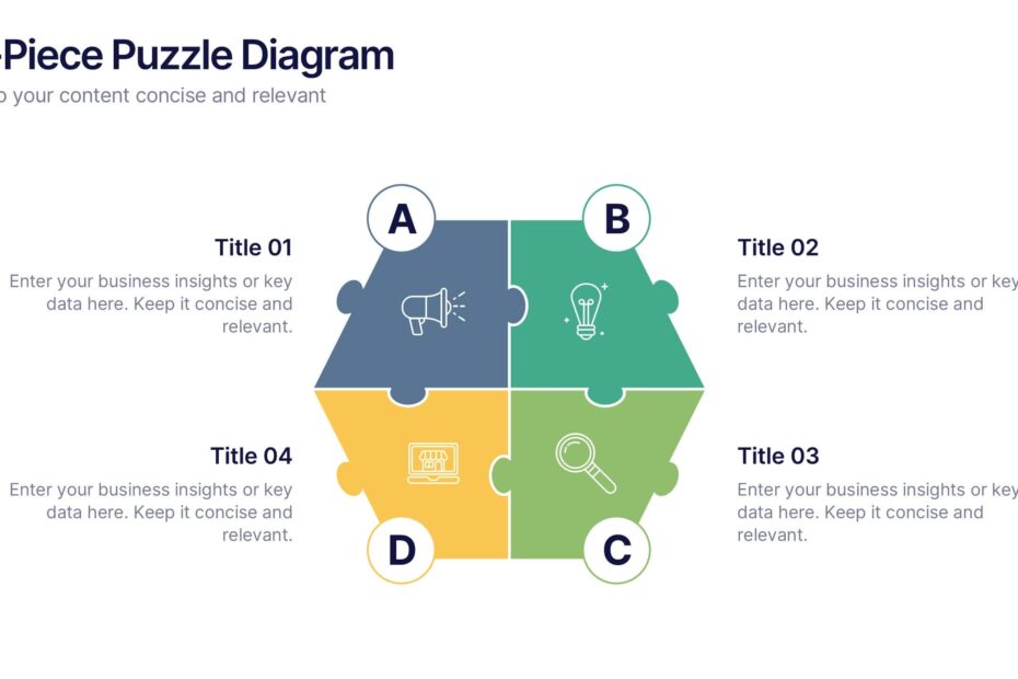 4 Piece Puzzle Diagram Powerpoint Template And Google Slides Theme