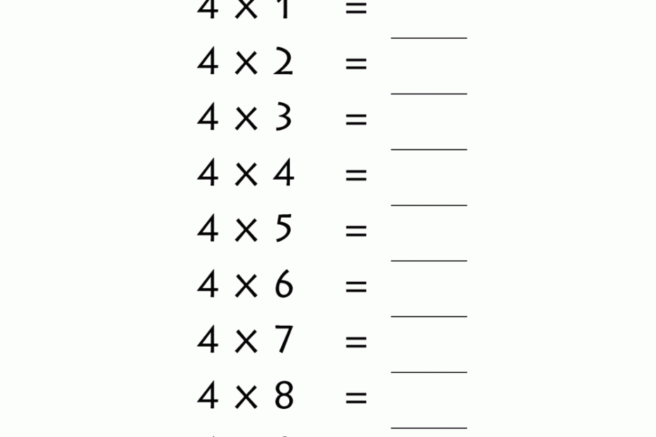 4 Times Table