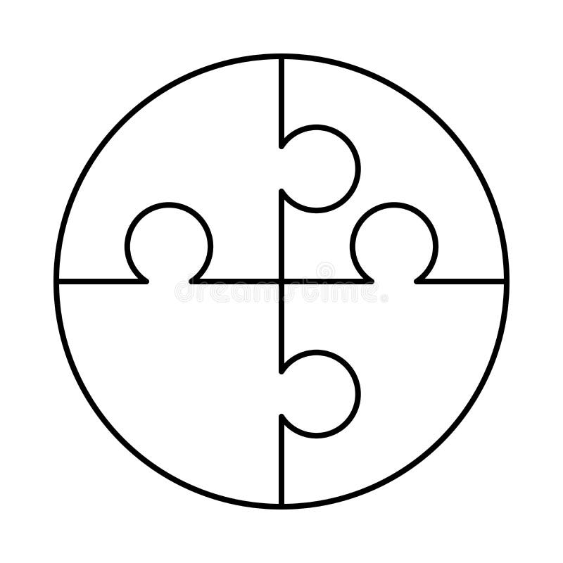 4 White Puzzles Pieces Arranged In A Round Shape Jigsaw Puzzle 