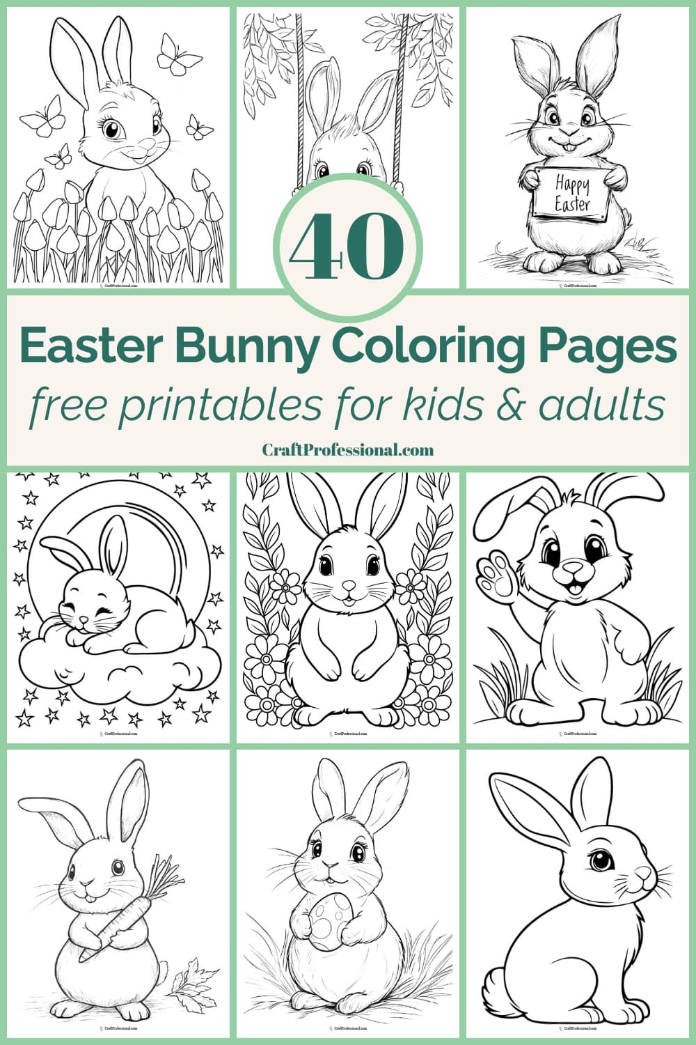 bunny coloring pages free printable