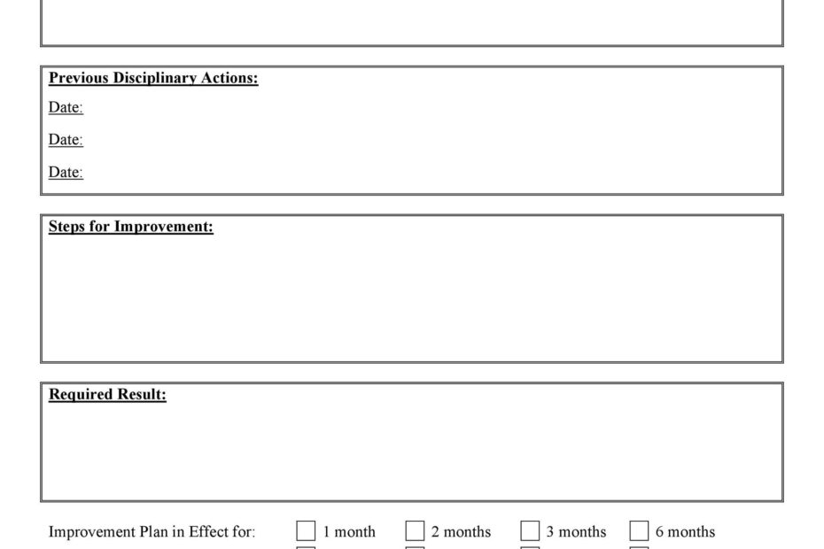 40 Performance Improvement Plan Templates U0026 Examples