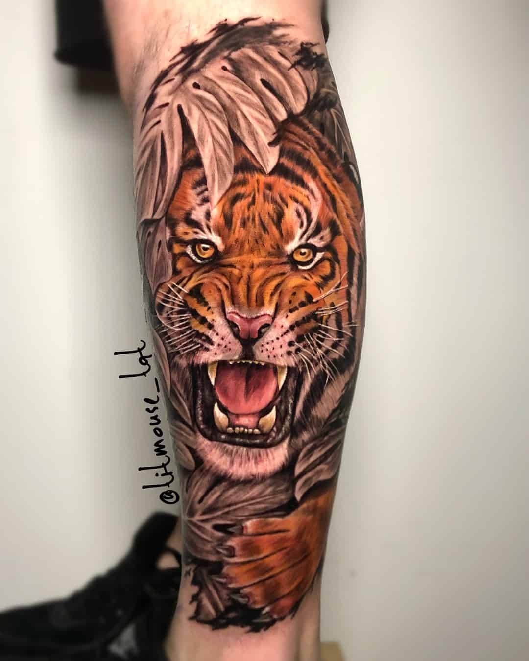 colored tiger tattoo