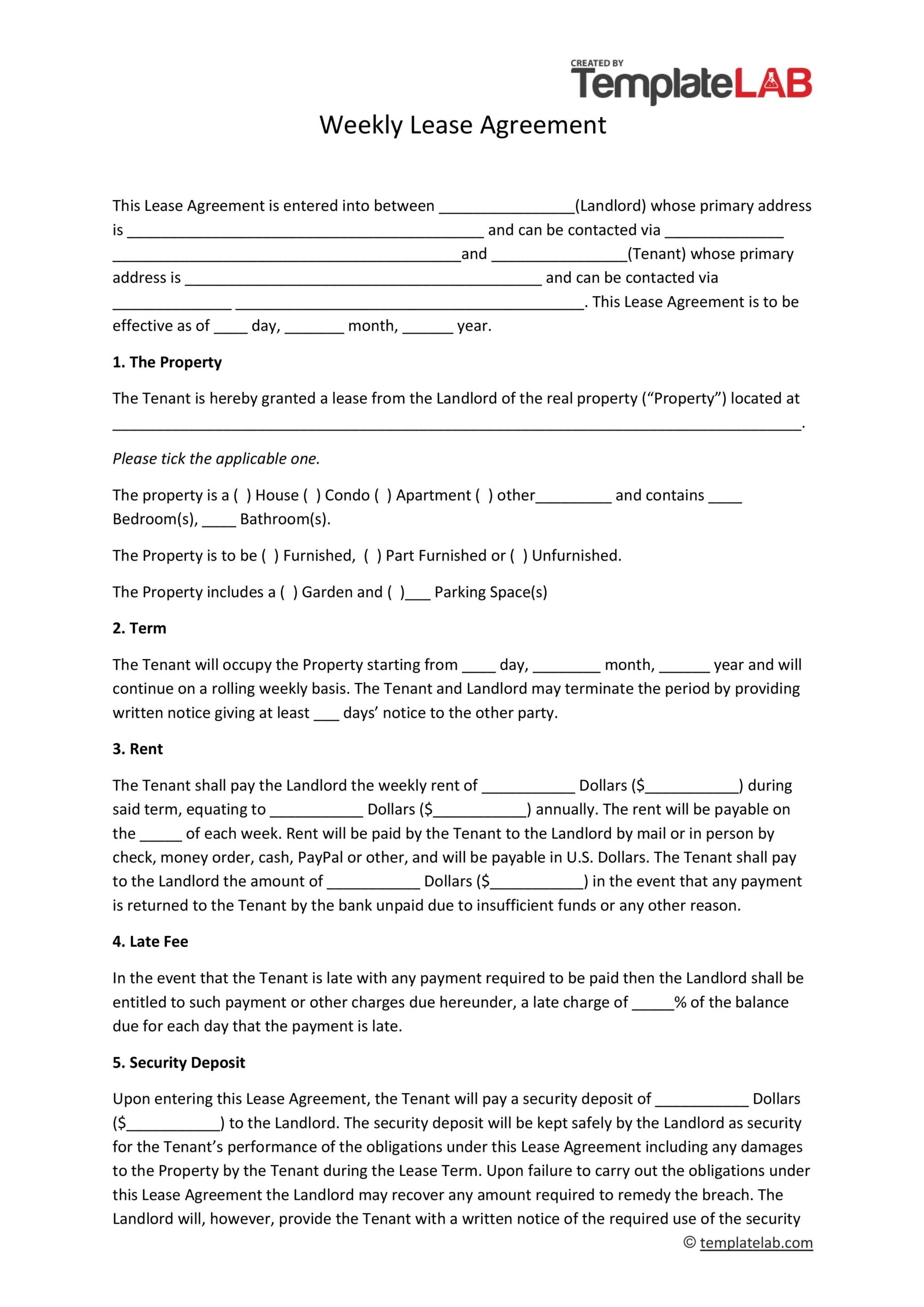 free residential lease agreement printable