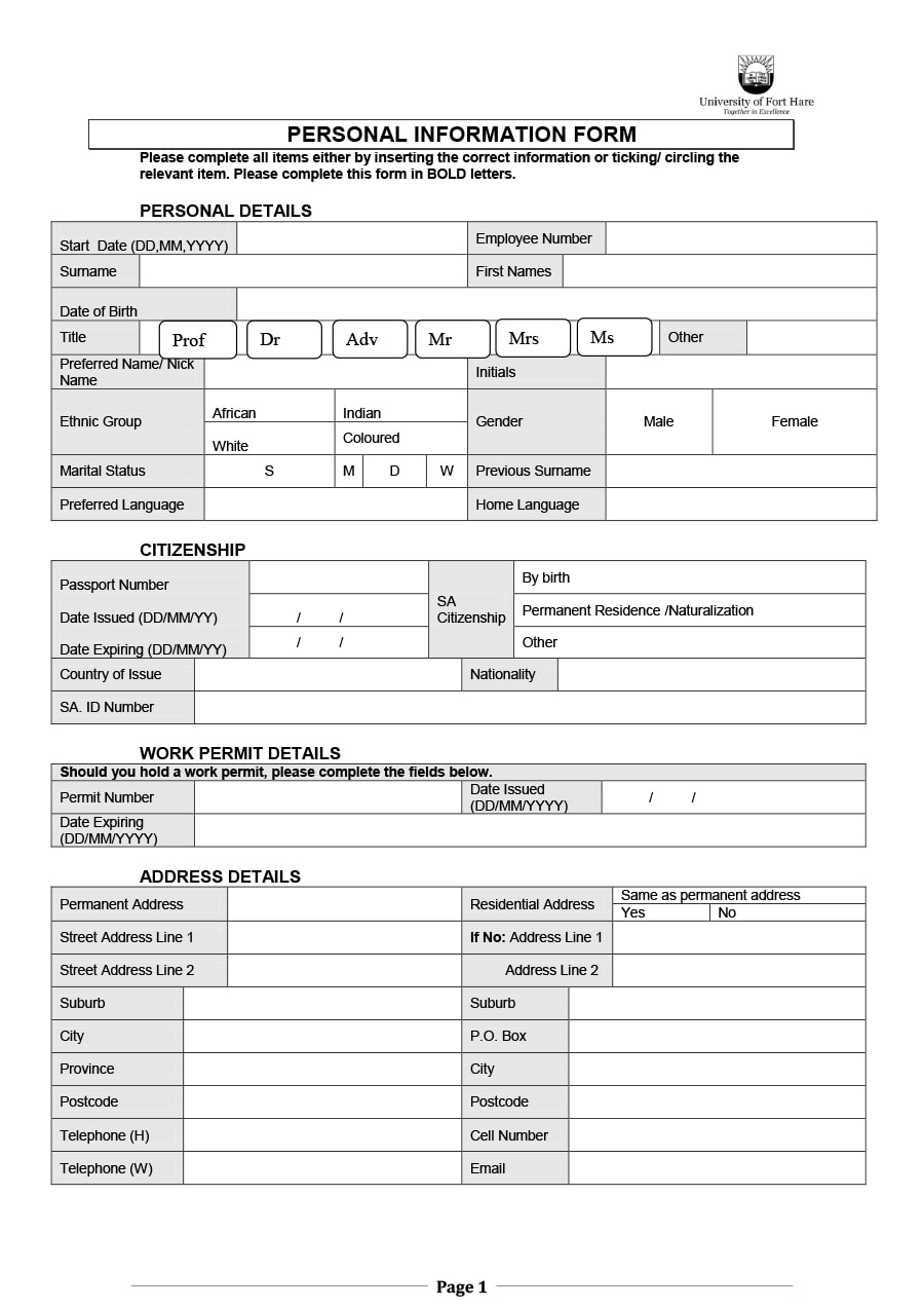 47 Printable Employee Information Forms Personnel Information Sheets 