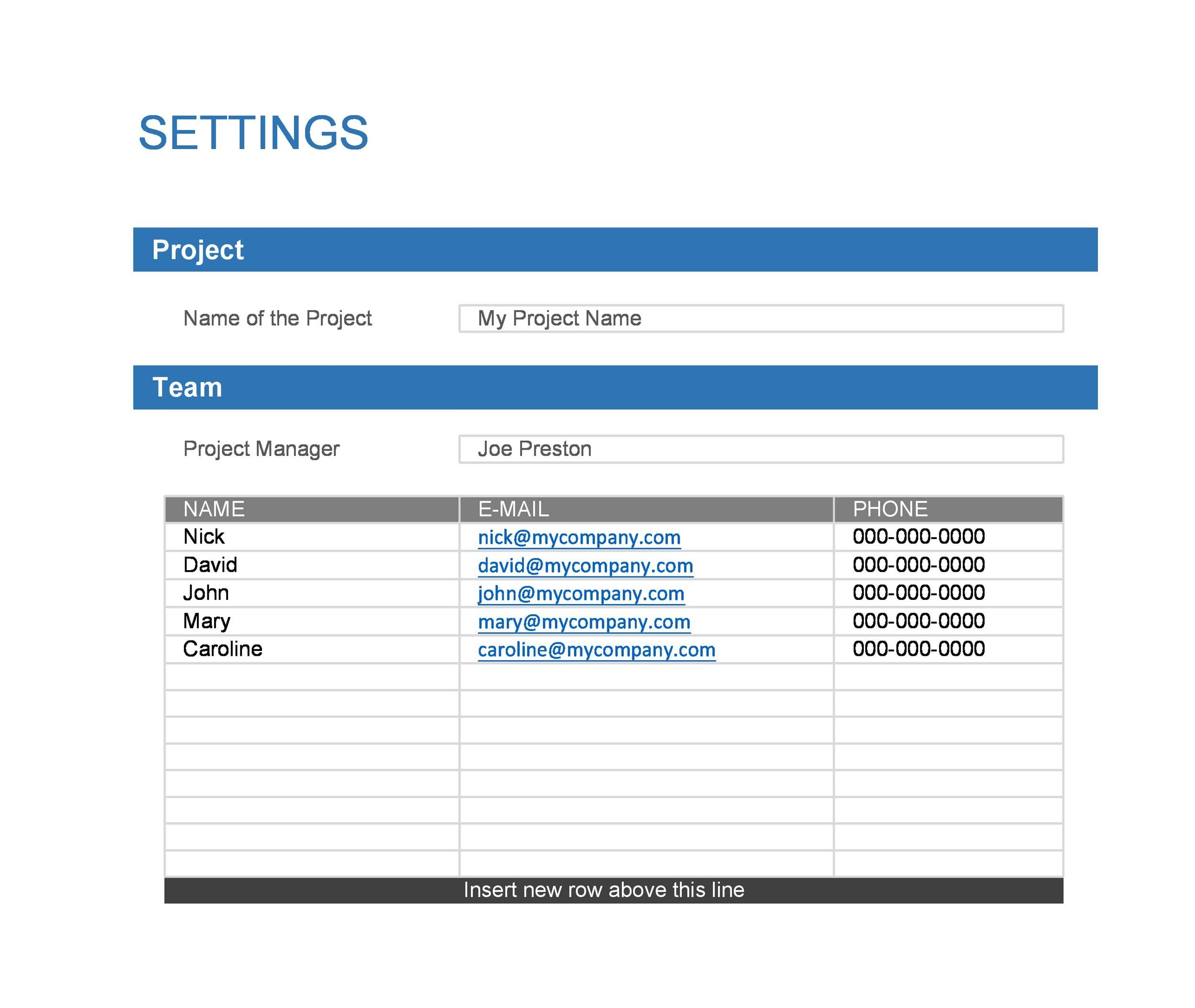 template for project plan word