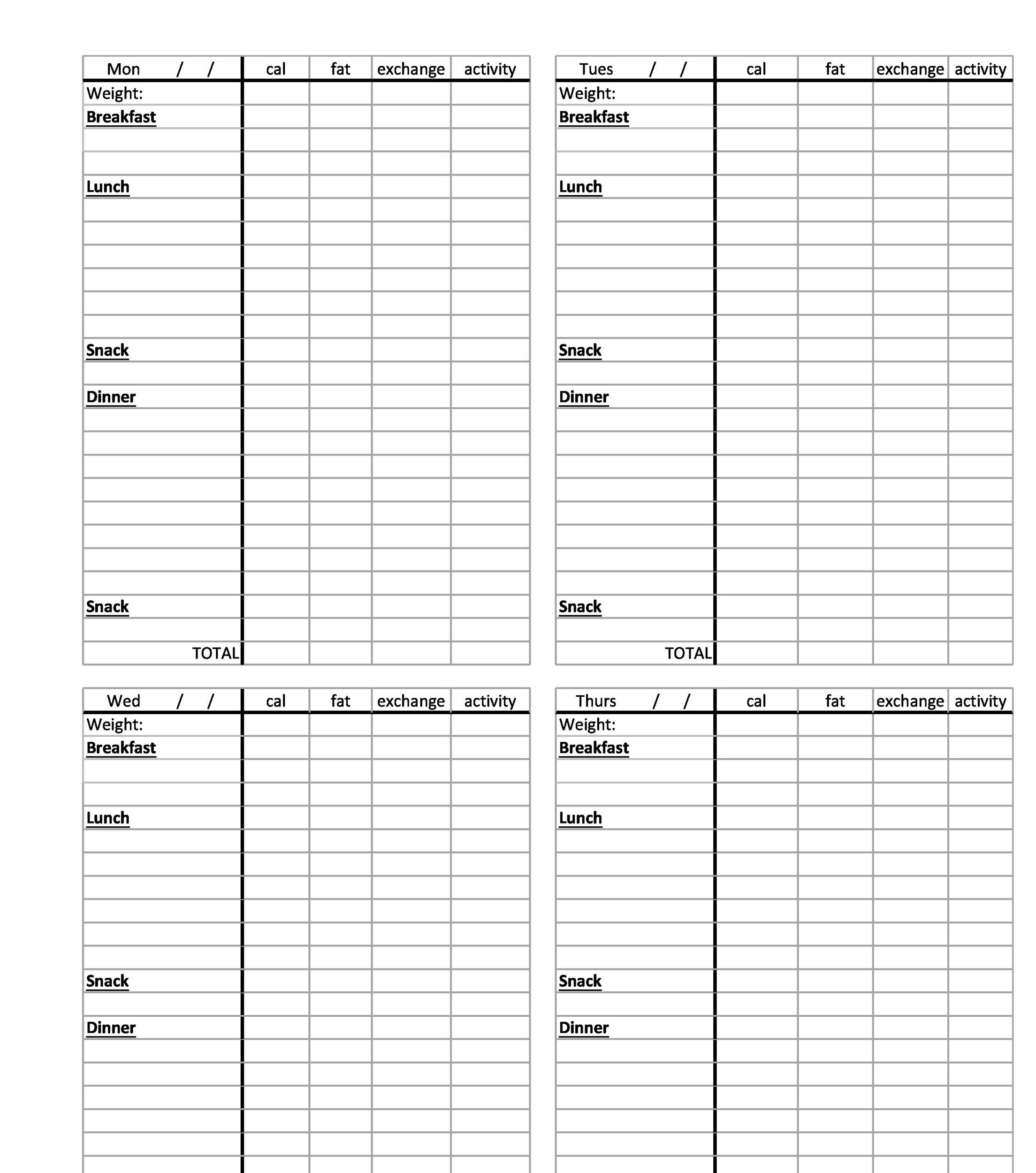 49 Simple Food Diary Templates U0026 Food Log Examples