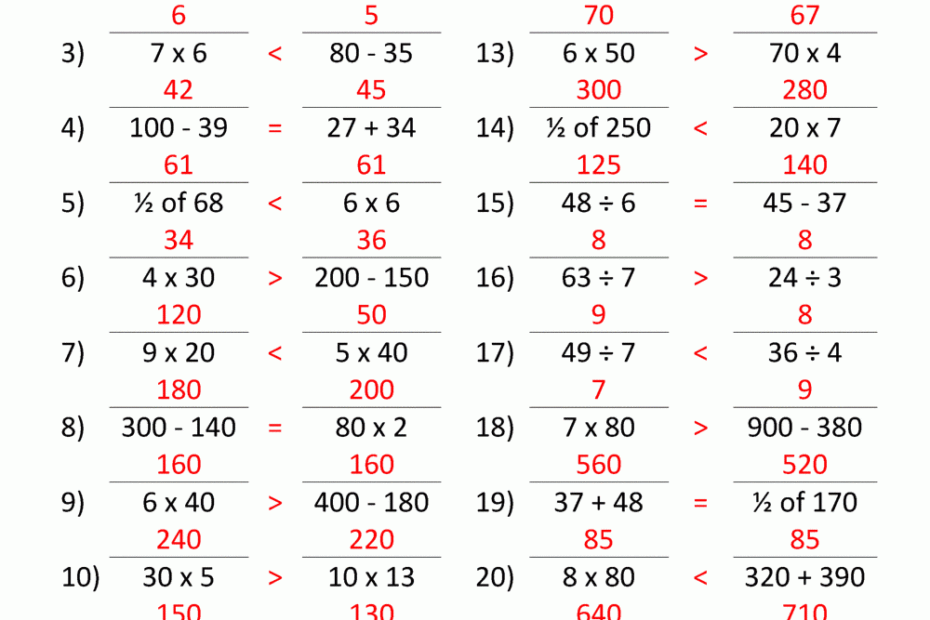 4th Grade Math Practice Multiples Factors And Inequalities