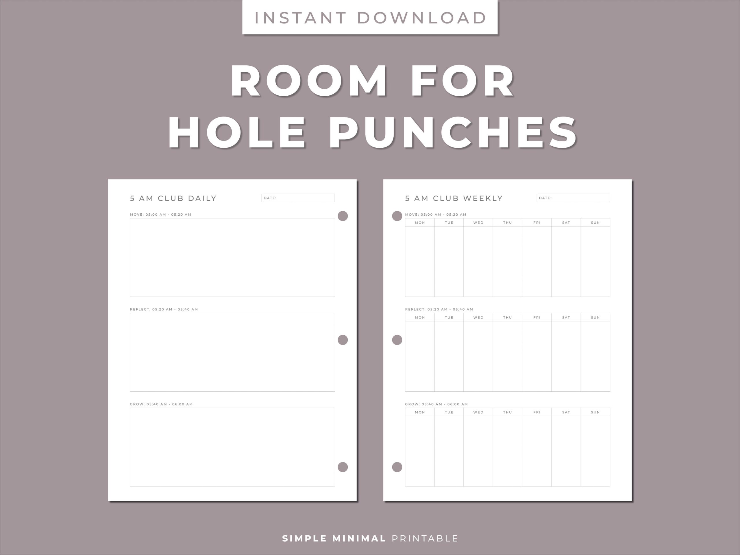 5 AM Club Planner Printable Daily And Weekly Habit Tracking Morning Routine Printable U0026 Editable Letter a4 Instant Download PDF Etsy