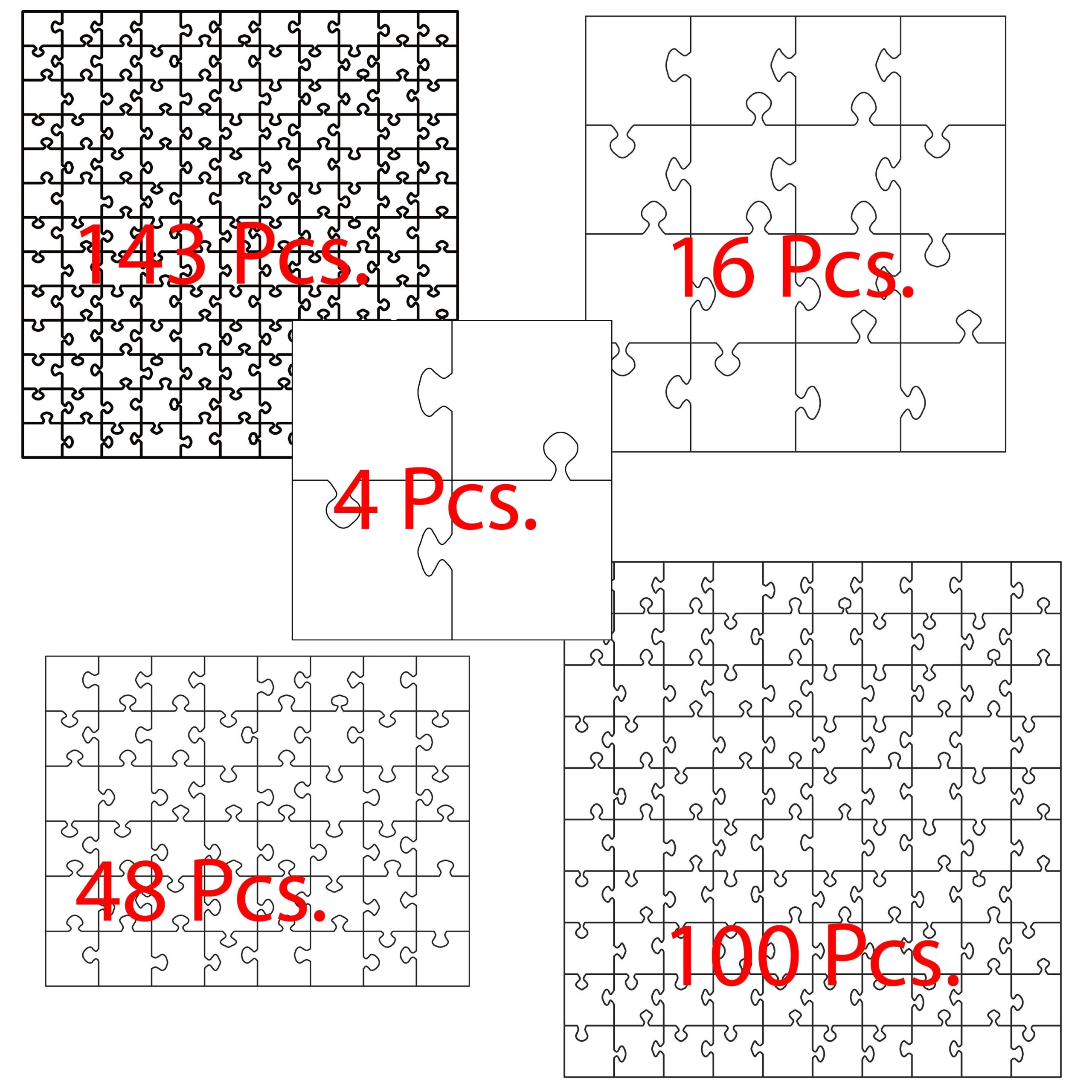 5 Jigsaw Puzzle Templates Bundle Svg Png Pdf Jpg Files Puzzle 