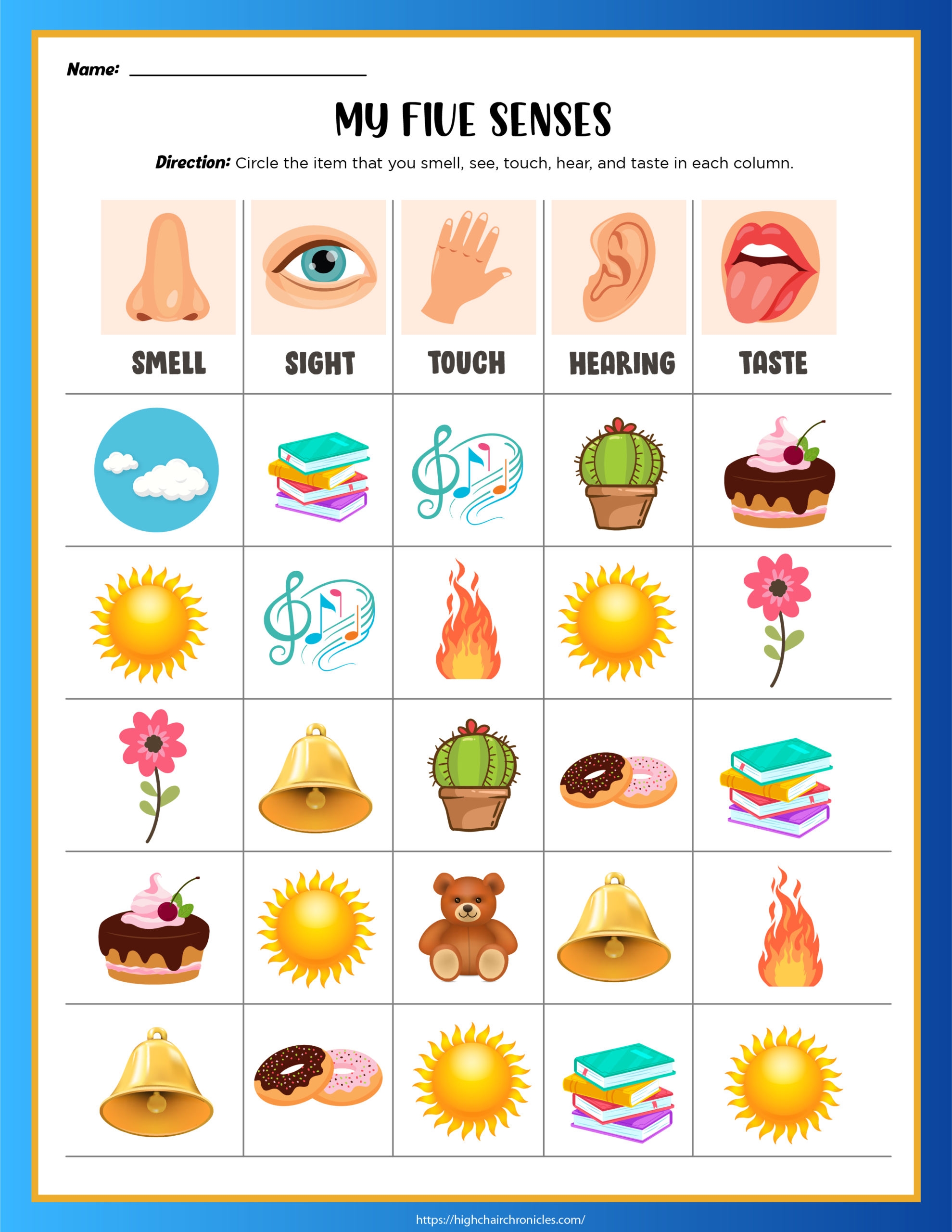 5 Senses Worksheets For Preschool And Kindergarten Free Worksheets Library