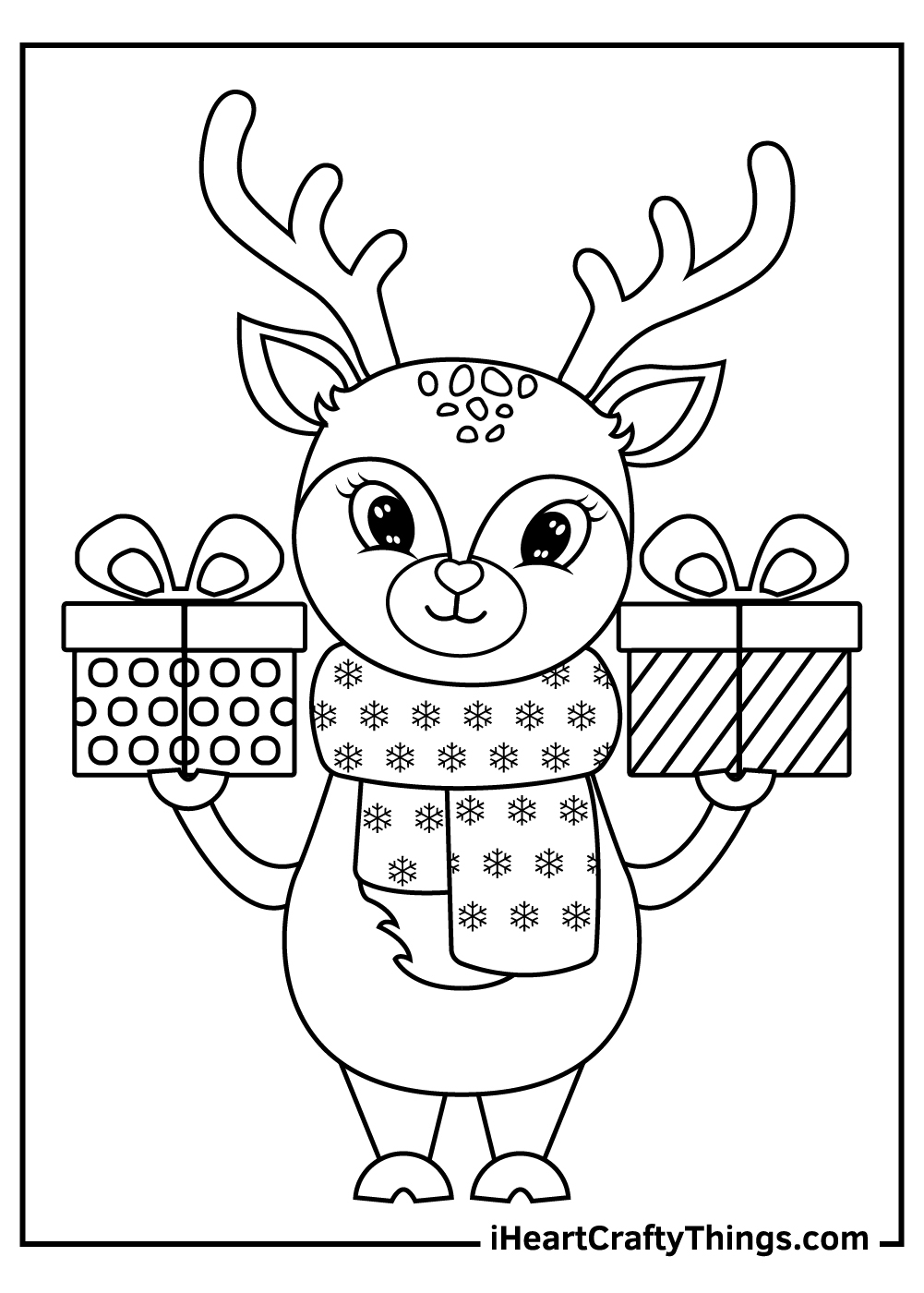 coloring picture of a reindeer