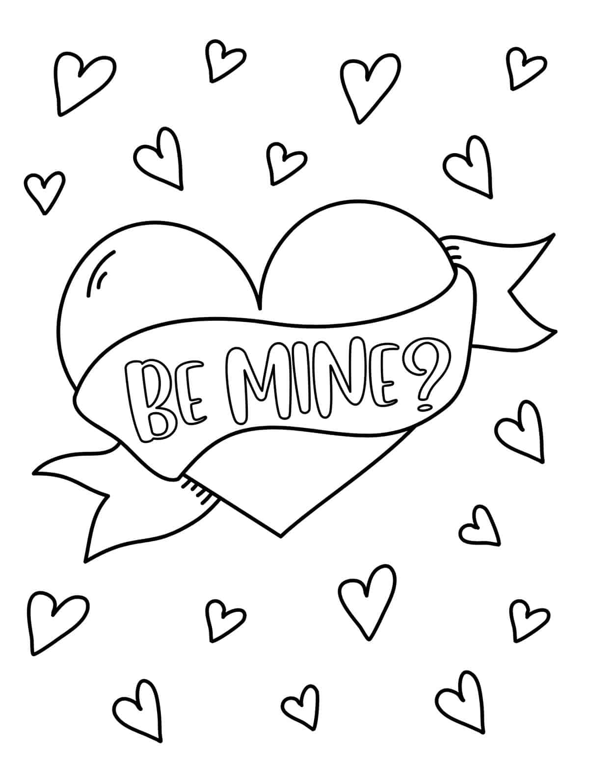 free valentine printable coloring pages