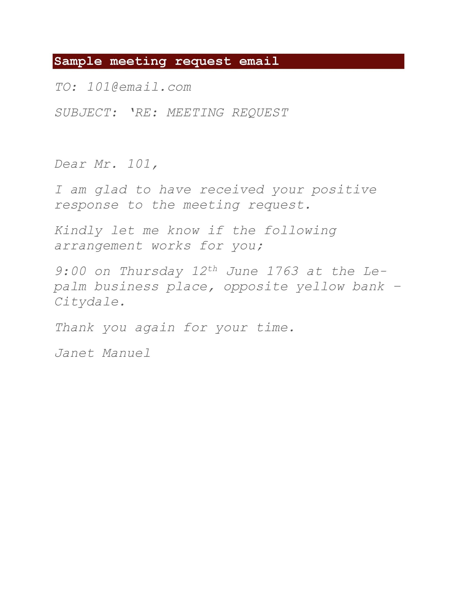 50 Great Meeting Request Email Samples TemplateLab