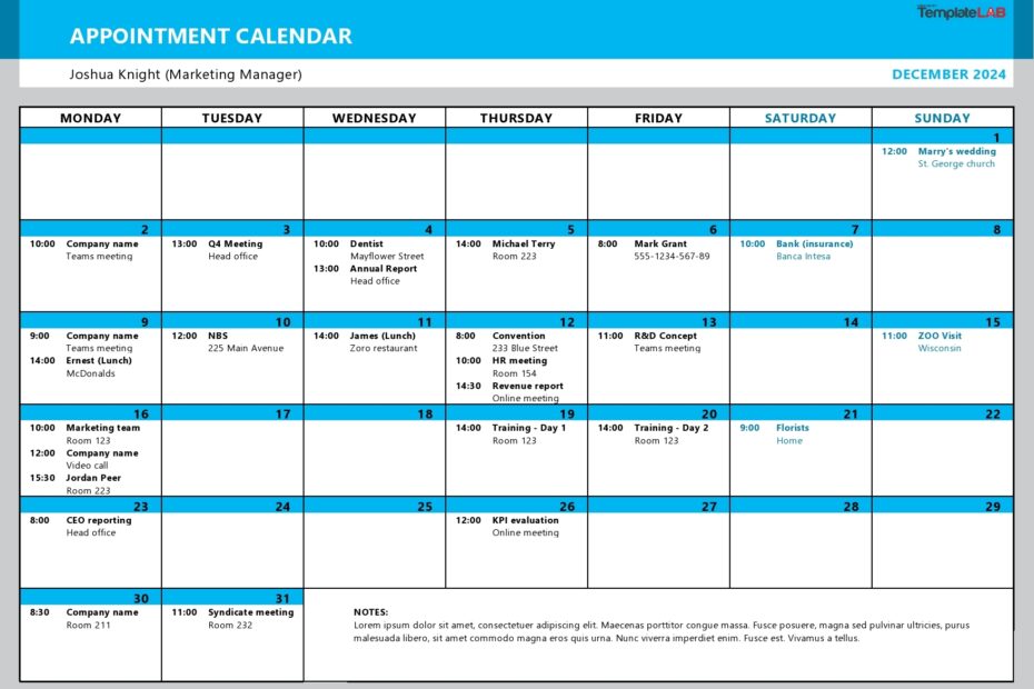 50 Printable Appointment Schedule Templates u0026 Appointment Calendars