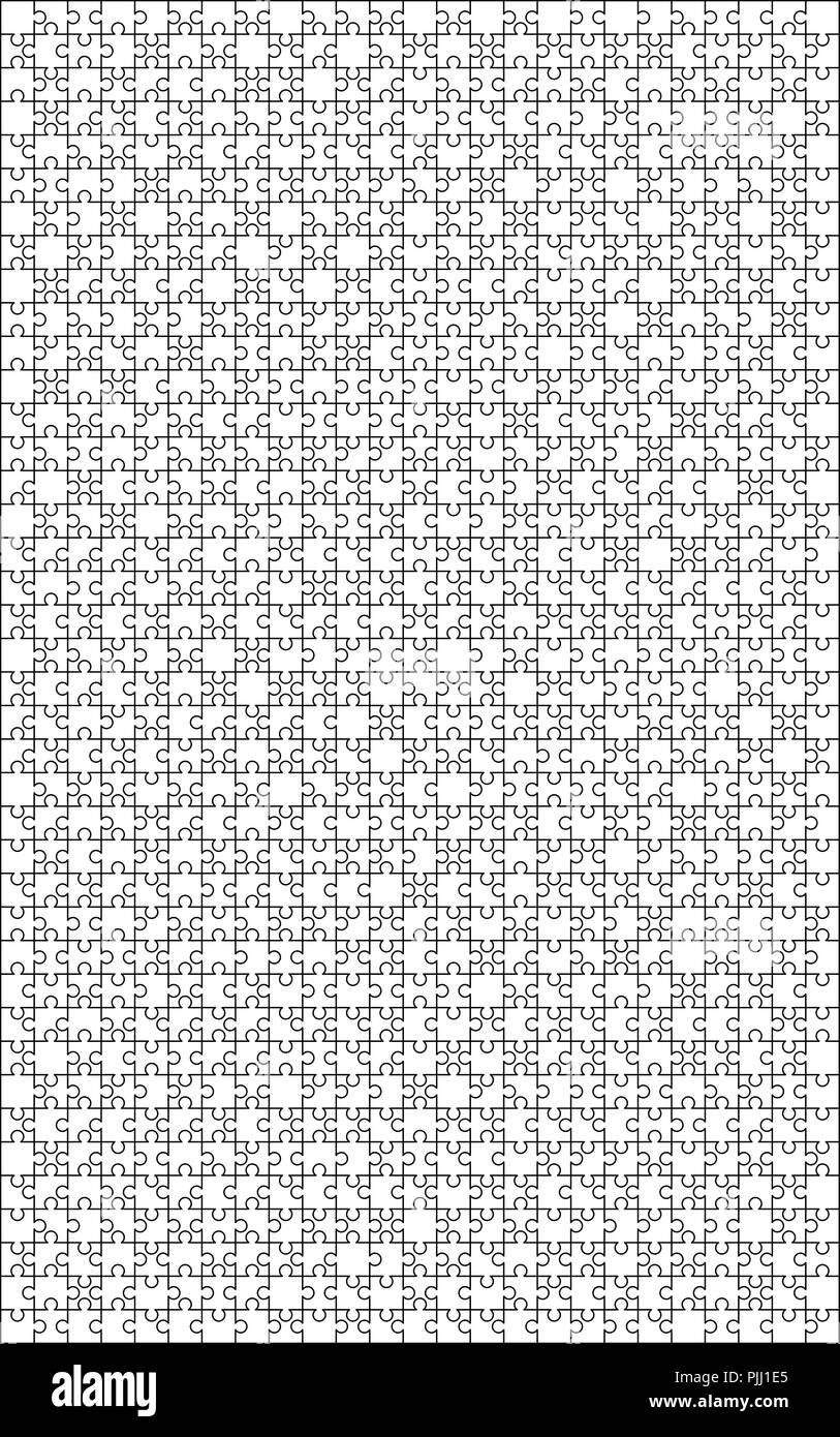 50 White Puzzles Pieces Arranged In A Rectangle Shape Jigsaw 
