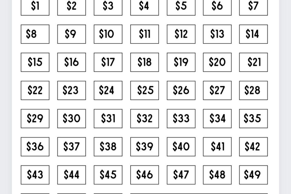 52 Week Saving Challenge saving Log saving Jar savings Challenge