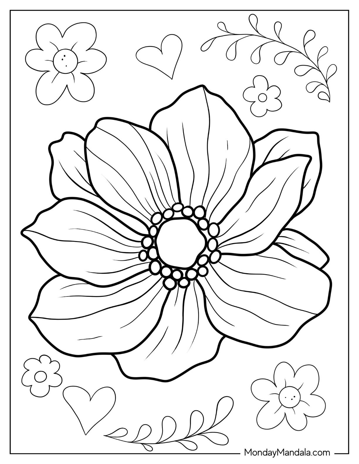 free flower coloring sheets printable